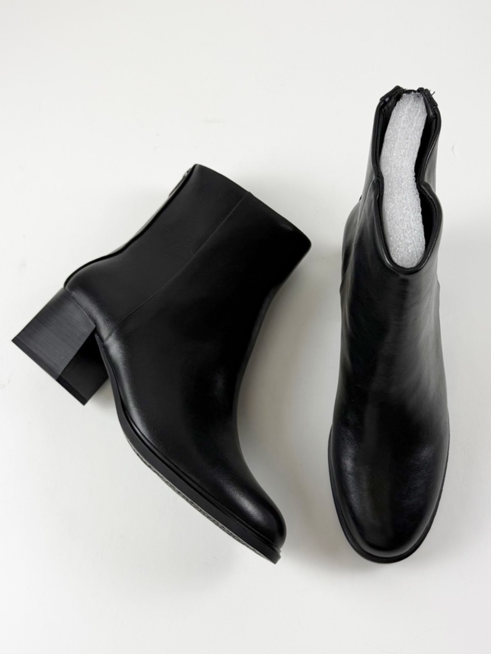 Baretraps Bessie Block Heel Booties Womens 8.5M Black Man Made Round Toe Zip NEW